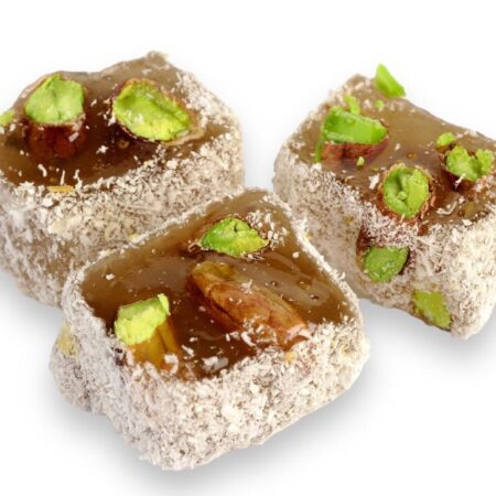 Hindistan Cevizli Antep Fıstıklı Çifte Kavrulmuş Lokum  500 gr