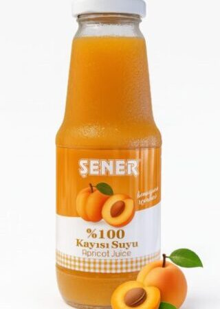 %100 Kayısı Suyu Cam Şişe Meyve Suyu 1 lt