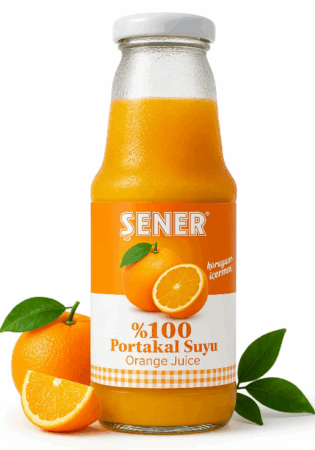 %100 Portakal Suyu Cam Şişe Meyve Suyu 1 lt