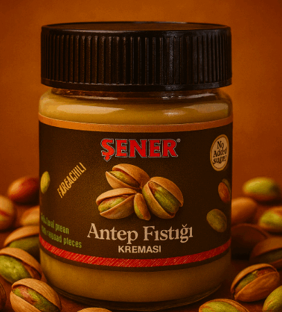Parçacıklı Antep Fıstığı Kreması %19 Antep Fıstığı330 gr